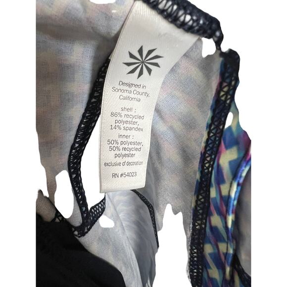 Athleta Vivid Ready Set Go Blue Geometric Print Athletic Running Shorts Size S - Picture 4 of 5